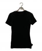 Yohji Yamamoto FEMMEヨウジヤマモトファム）の古着「ロゴコットンストレッチカットソー」｜ブラック
