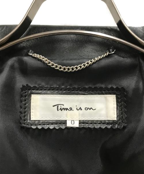 Time is on（タイムイズオン）Time is on (タイムイズオン) ZIAS LEATHER JACKET ブラックの古着・服飾アイテム