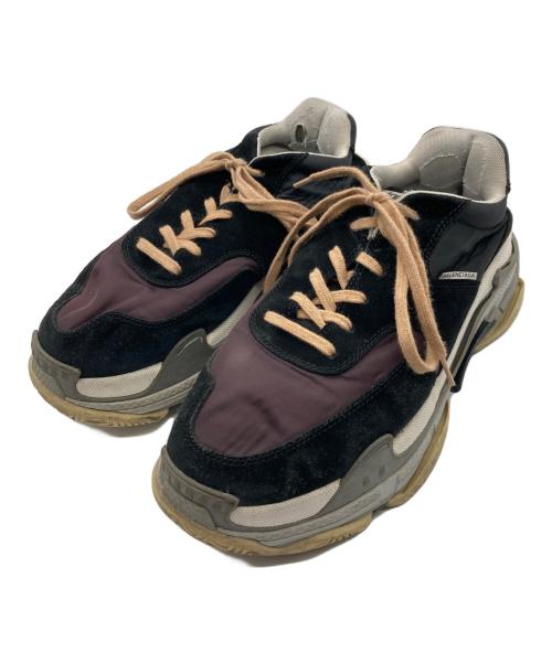 BALENCIAGA（バレンシアガ）BALENCIAGA (バレンシアガ) トリプルSトレーナー ブラック×パープル サイズ:US 10の古着・服飾アイテム