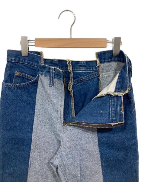 77circa（ナナナナサーカ）77circa (ナナナナサーカ) リメイクデニムパンツ ブルー サイズ:サイズ記載なしの古着・服飾アイテム