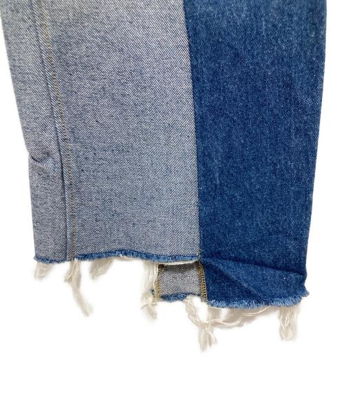 77circa（ナナナナサーカ）77circa (ナナナナサーカ) リメイクデニムパンツ ブルー サイズ:サイズ記載なしの古着・服飾アイテム