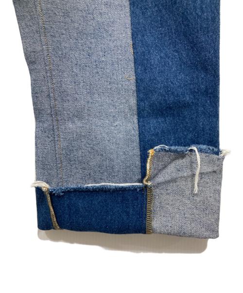 77circa（ナナナナサーカ）77circa (ナナナナサーカ) リメイクデニムパンツ ブルー サイズ:サイズ記載なしの古着・服飾アイテム