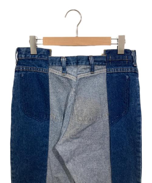 77circa（ナナナナサーカ）77circa (ナナナナサーカ) リメイクデニムパンツ ブルー サイズ:サイズ記載なしの古着・服飾アイテム