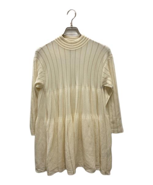 CFCL（シーエフシーエル）CFCL (シーエフシーエル) WOOL CASCADES GLITTER MOCKNECK LONG SLEEVE MINI DRESS ホワイト サイズ:1の古着・服飾アイテム