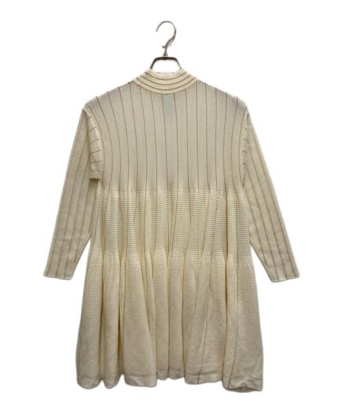 CFCL（シーエフシーエル）CFCL (シーエフシーエル) WOOL CASCADES GLITTER MOCKNECK LONG SLEEVE MINI DRESS ホワイト サイズ:1の古着・服飾アイテム
