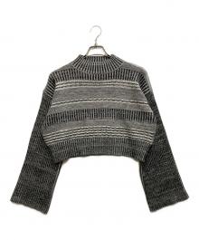 A PRACTICED HAND（ア プラクティスド ハンド）の古着「Multi Border Crew Neck Knit」｜グレー