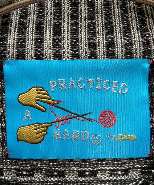 A PRACTICED HAND（ア プラクティスド ハンド）A PRACTICED HAND (ア プラクティスド ハンド) Multi Border Crew Neck Knit グレー サイズ:表記無しの古着・服飾アイテム