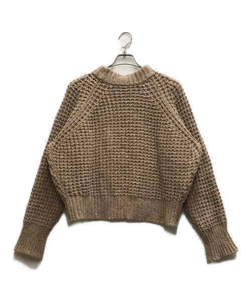 45R（フォーティファイブ・アール）45R (フォーティファイブ・アール) ワッフルウール紡のビッグセーター ピンクの古着・服飾アイテム