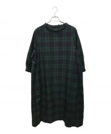 45R（フォーティファイブ・アール）の古着「梳毛ウールのドレス」｜グリーン