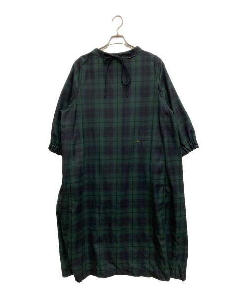 45R（フォーティファイブ・アール）45R (フォーティファイブ・アール) 梳毛ウールのドレス グリーン サイズ:FREEの古着・服飾アイテム