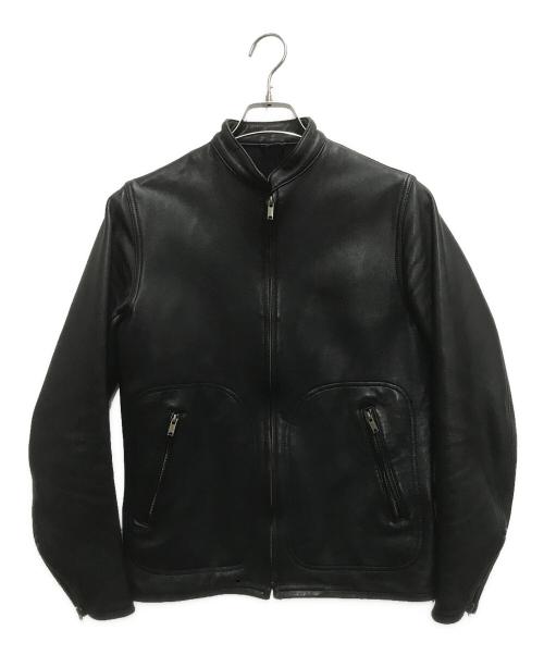 Hysteric Glamour（ヒステリックグラマー）Hysteric Glamour (ヒステリックグラマー) ボンディングゴートレザーシングルライダースジャケット ブラック サイズ:Mの古着・服飾アイテム