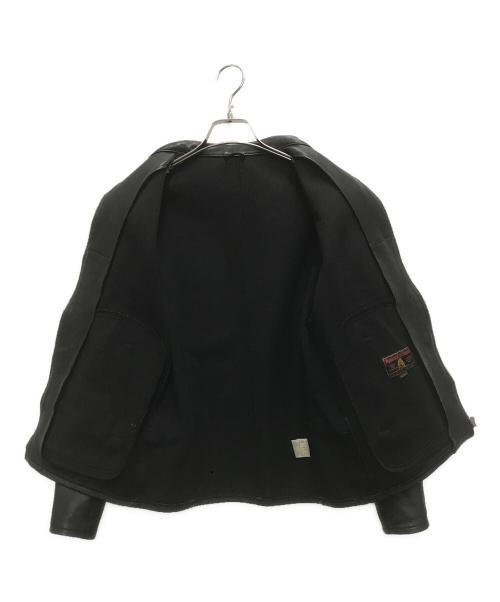 Hysteric Glamour（ヒステリックグラマー）Hysteric Glamour (ヒステリックグラマー) ボンディングゴートレザーシングルライダースジャケット ブラック サイズ:Mの古着・服飾アイテム