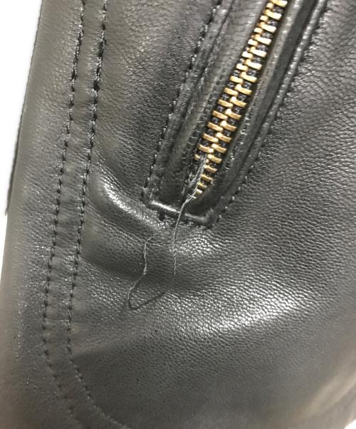 Hysteric Glamour（ヒステリックグラマー）Hysteric Glamour (ヒステリックグラマー) ボンディングゴートレザーシングルライダースジャケット ブラック サイズ:Mの古着・服飾アイテム