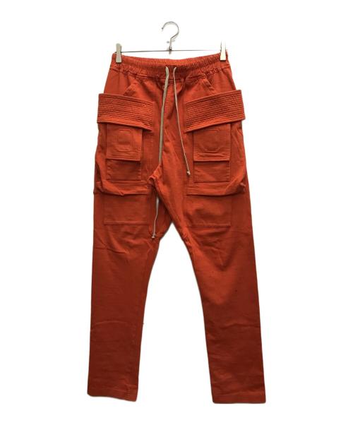 RICK OWENS DRKSHDW（リックオウエンス ダークシャドウ）RICK OWENS DRKSHDW (リックオウエンス ダークシャドウ) CREATCH CARGO DRAWSTRING PANTS オレンジ サイズ:XSの古着・服飾アイテム