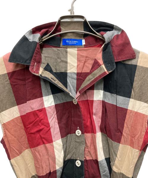 BLUE LABEL CRESTBRIDGE（ブルーレーベルクレストブリッジ）BLUE LABEL CRESTBRIDGE (ブルーレーベルクレストブリッジ) シャツワンピース レッド サイズ:36の古着・服飾アイテム