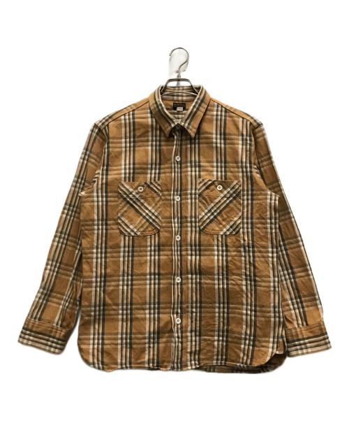 ATLAST & CO（アットラスト）ATLAST & CO (アットラスト) マチ付きバッファローチェックシャツ オレンジ サイズ: 15 1/2の古着・服飾アイテム