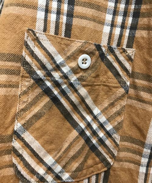 ATLAST & CO（アットラスト）ATLAST & CO (アットラスト) マチ付きバッファローチェックシャツ オレンジ サイズ: 15 1/2の古着・服飾アイテム