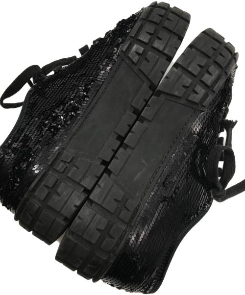 PRADA（プラダ）PRADA (プラダ) ダブルホイール スパンコールスニーカー ブラック サイズ:38の古着・服飾アイテム