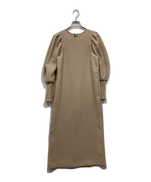 Noble（ノーブル）Noble (ノーブル) ボリュームスリーブワンピース ベージュ サイズ:サイズ記載なしの古着・服飾アイテム
