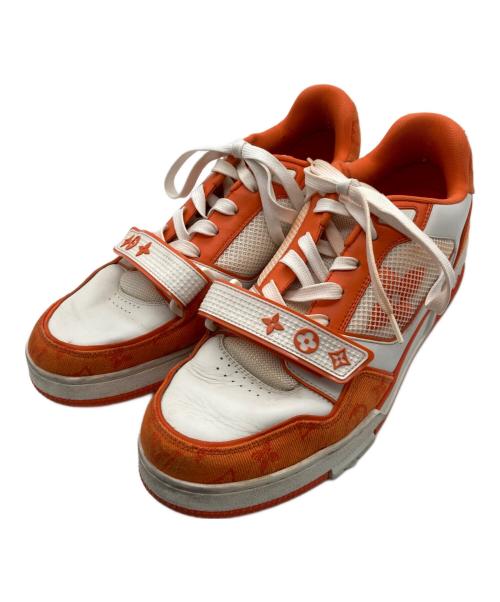 LOUIS VUITTON（ルイ ヴィトン）LOUIS VUITTON (ルイ ヴィトン) LVトレイナー ライン オレンジ×ホワイト サイズ:9 1/2の古着・服飾アイテム