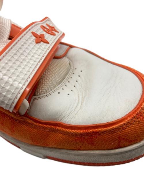 LOUIS VUITTON（ルイ ヴィトン）LOUIS VUITTON (ルイ ヴィトン) LVトレイナー ライン オレンジ×ホワイト サイズ:9 1/2の古着・服飾アイテム