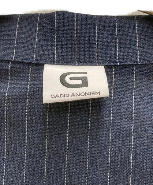 gadid anoniem（ガディッド アノニム）GADID ANONIEM (ガディッド アノニム) メッセージプリントストライプシャツ ネイビー サイズ:FREEの古着・服飾アイテム