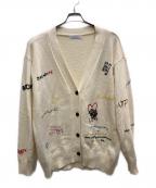 MAISON SPECIALメゾンスペシャル）の古着「Life Word Embroidery Knit Cardigan」｜ベージュ
