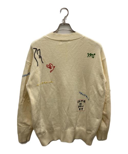 MAISON SPECIAL（メゾンスペシャル）MAISON SPECIAL (メゾンスペシャル) Life Word Embroidery Knit Cardigan ベージュ サイズ:FREEの古着・服飾アイテム