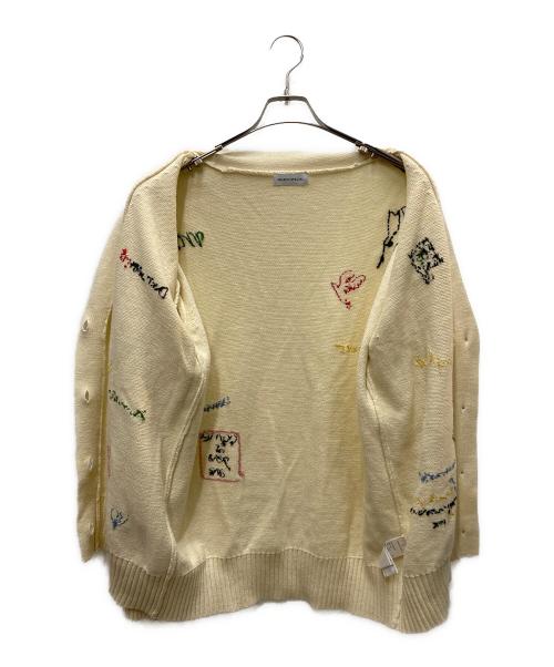 MAISON SPECIAL（メゾンスペシャル）MAISON SPECIAL (メゾンスペシャル) Life Word Embroidery Knit Cardigan ベージュ サイズ:FREEの古着・服飾アイテム