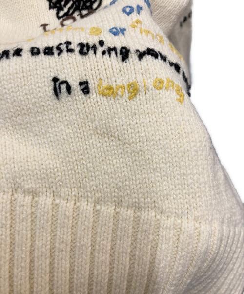 MAISON SPECIAL（メゾンスペシャル）MAISON SPECIAL (メゾンスペシャル) Life Word Embroidery Knit Cardigan ベージュ サイズ:FREEの古着・服飾アイテム