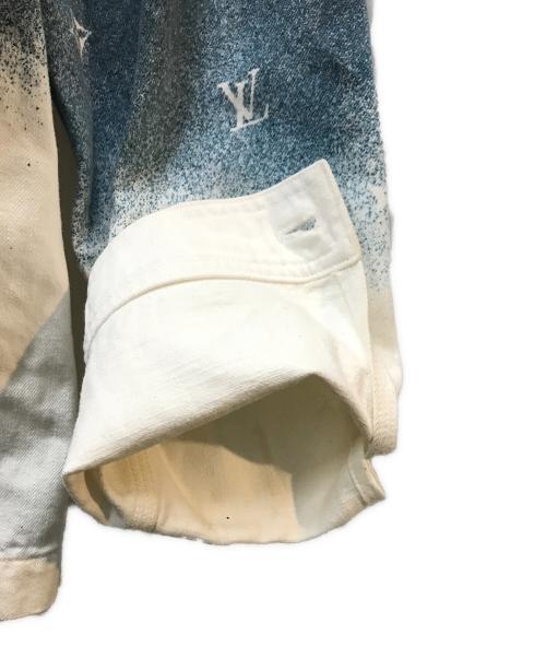 LOUIS VUITTON（ルイ ヴィトン）LOUIS VUITTON (ルイ ヴィトン) モノグラムグラデーションデニムジャケット ホワイト×ブルー サイズ:4Lの古着・服飾アイテム