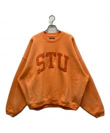 stussy（ステューシー）の古着「Stu Applique Crew」｜オレンジ