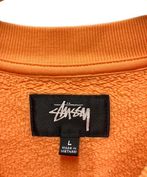 stussy（ステューシー）stussy (ステューシー) Stu Applique Crew オレンジ サイズ:Lの古着・服飾アイテム
