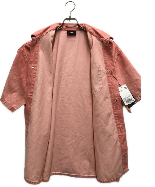 MLB（エムエルビー）MLB (エムエルビー) Classic Monogram Gradient Denim Shirt ピンク サイズ:Mの古着・服飾アイテム