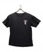 stussyステューシー）の古着「00's パイナップルアーツロゴTシャツ」｜ブラック