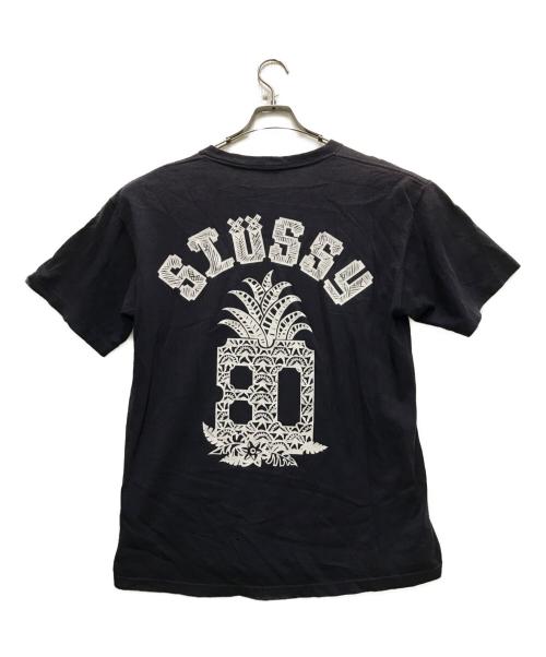 stussy（ステューシー）stussy (ステューシー) 00's パイナップルアーツロゴTシャツ ブラック サイズ:Lの古着・服飾アイテム