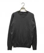 JOHN SMEDLEYジョンスメドレー）の古着「メリノウールVネックニット」｜グレー