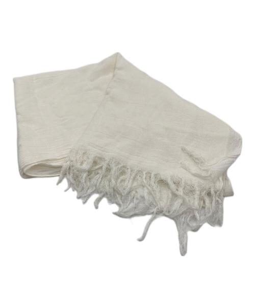 JIL SANDER（ジルサンダー）JIL SANDER (ジルサンダー) レーヨン混フリンジストール ホワイトの古着・服飾アイテム