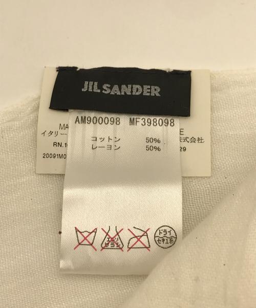 JIL SANDER（ジルサンダー）JIL SANDER (ジルサンダー) レーヨン混フリンジストール ホワイトの古着・服飾アイテム