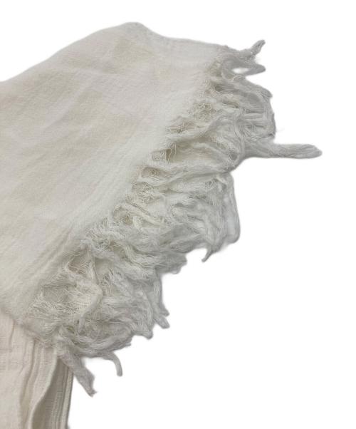 JIL SANDER（ジルサンダー）JIL SANDER (ジルサンダー) レーヨン混フリンジストール ホワイトの古着・服飾アイテム