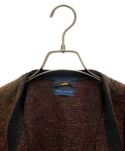 VAN HEUSEN（ヴァンヒューセン/バンヒューゼン）VAN HEUSEN (ヴァンヒューセン/バンヒューゼン) 60s～70sモヘア混カーディガン パープル サイズ:Mの古着・服飾アイテム