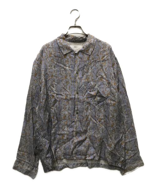 TOGA VIRILIS（トーガ ビリリース）TOGA VIRILIS (トーガ ビリリース) プリントキュプラオープンカラーシャツ ネイビー サイズ:46の古着・服飾アイテム