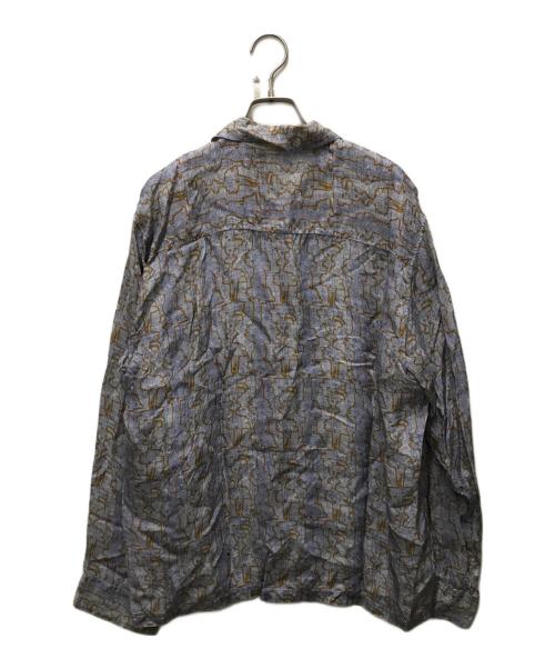 TOGA VIRILIS（トーガ ビリリース）TOGA VIRILIS (トーガ ビリリース) プリントキュプラオープンカラーシャツ ネイビー サイズ:46の古着・服飾アイテム