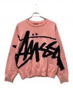stussyステューシー）の古着「Stock sweater」｜ピンク