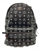 MCMエムシーエム）の古着「STARK BACKPACK MEDIUM  WHITE LOGO VISETOS」｜ブラック