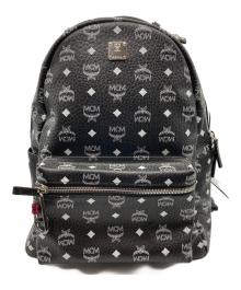 MCM（エムシーエム）の古着「STARK BACKPACK MEDIUM  WHITE LOGO VISETOS」｜ブラック