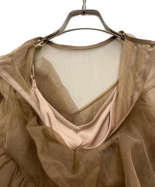 Ameri（アメリ）AMERI (アメリ) UND TULLE BUSTIER LAYERED DRESS ベージュ サイズ:Sの古着・服飾アイテム