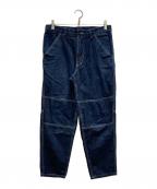 COMME des GARCONS SHIRTコムデギャルソンシャツ）の古着「ホワイトステッチストレートデニムパンツ」｜インディゴ