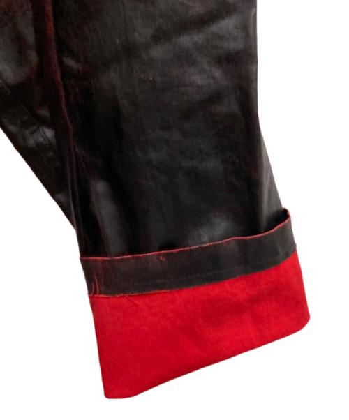 Y's for men（ワイズフォーメン）Y's for men (ワイズフォーメン) コーティングジャケット ブラック×レッド サイズ:3の古着・服飾アイテム