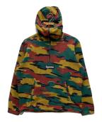 SUPREMEシュプリーム）の古着「Polartec Facemask Half Zip Hooded Sweatshirt」｜ブラウン×カーキ